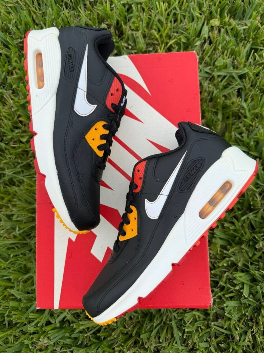 6.5Y | 8 WOMEN'S NIKE AIR MAX 90 BLACK / MULTICOLOR CD6864-017 SNEAKERS